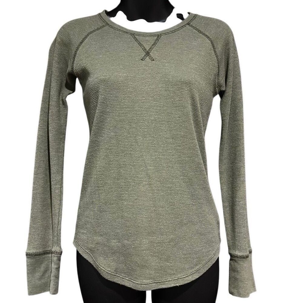 Old Navy Green Long Sleeve Waffle-Knit Thermal Shirt Girl’s XL